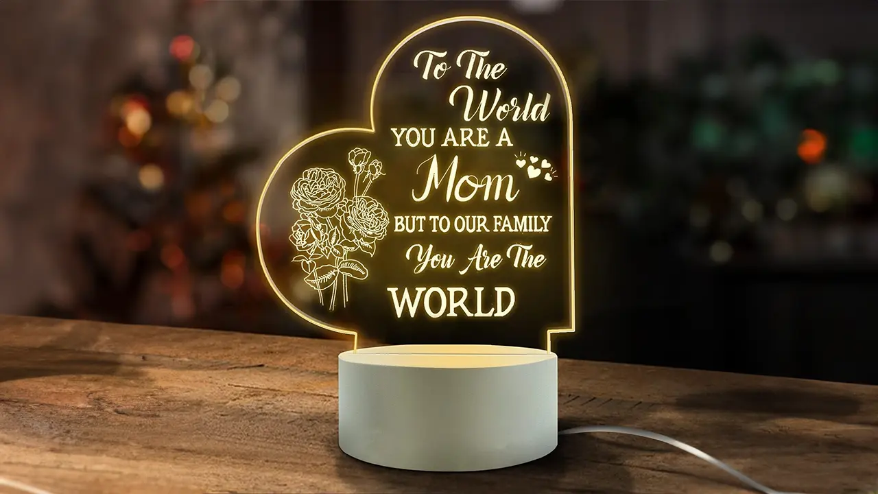 FEBDEY Lovely Mother-Best Mom Birthday Gifts from Daughter Son，Mom Night Light，Room Decoration Mom's